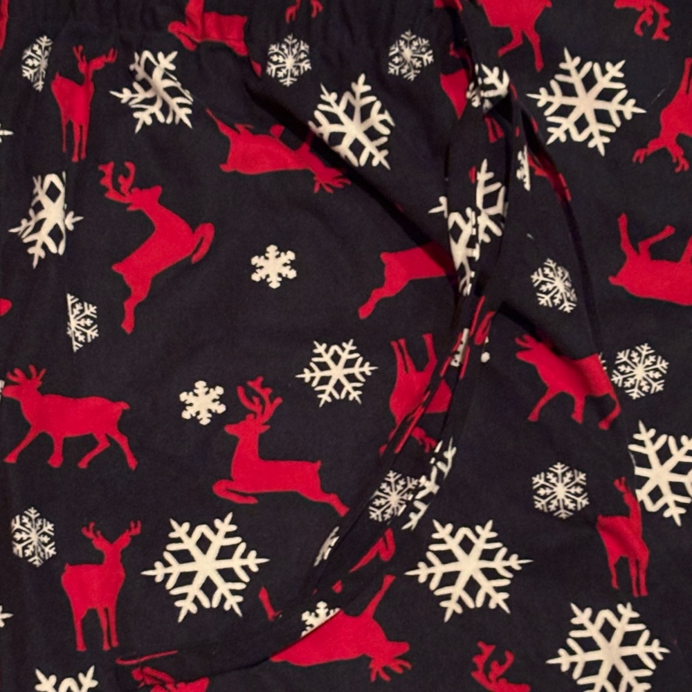 Pajama pants Christmas mens new size M polyester Club Room pockets navy - Picture 2 of 2
